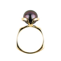 Aubergine Glow Tahitian Pearl Petal Ring