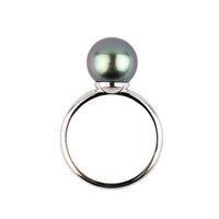 Lavender Blue 10.1mm Tahitian Pearl Ring on 14k White Gold