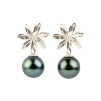 Tiaré Sterling Silver Tahitian Pearl Dangle Earrings