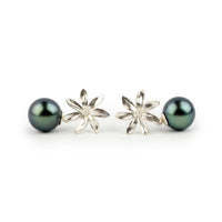 Tiaré Sterling Silver Tahitian Pearl Dangle Earrings