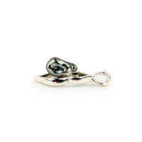 Dark Multicolorful Keshi Pearl Lotus Pendant on Sterling Silver