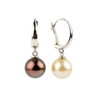 Ruby & Ivory 10.4mm Tahitian Pearl Lever Back Earrings on Sterling Silver