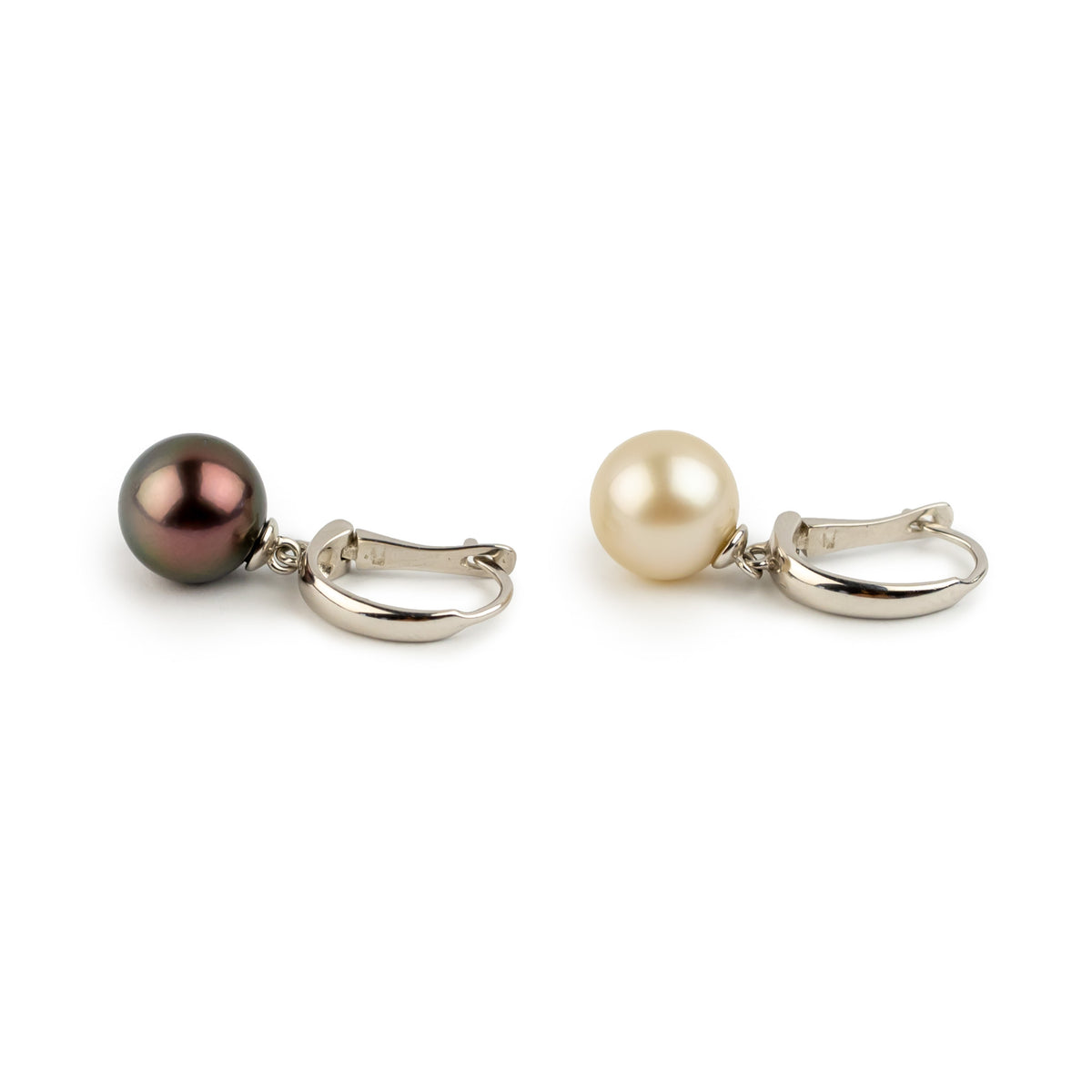 Ruby & Ivory 10.4mm Tahitian Pearl Lever Back Earrings on Sterling Silver