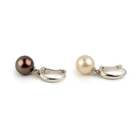 Ruby & Ivory 10.4mm Tahitian Pearl Lever Back Earrings on Sterling Silver