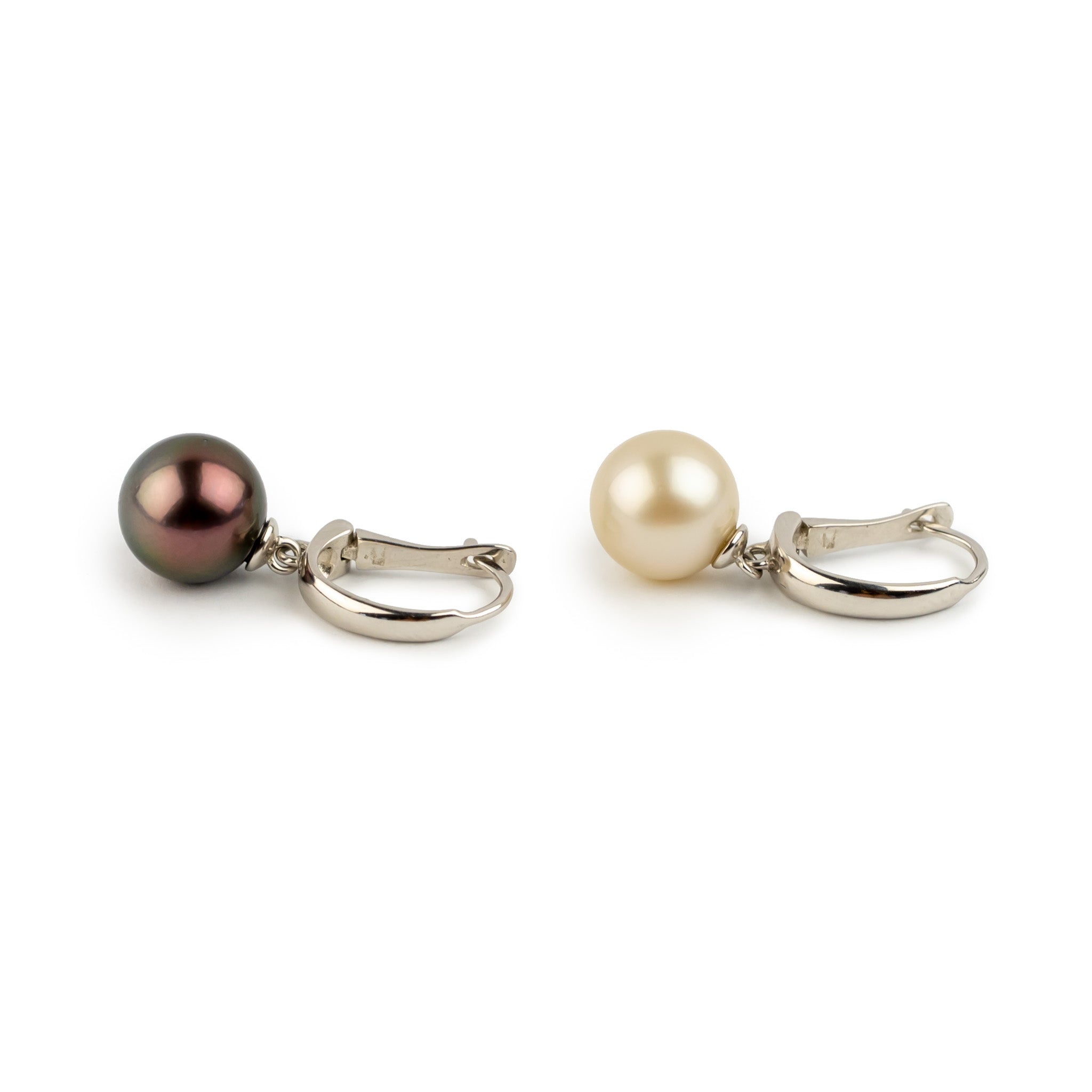 Ruby & Ivory 10.4mm Tahitian Pearl Lever Back Earrings on Sterling Silver