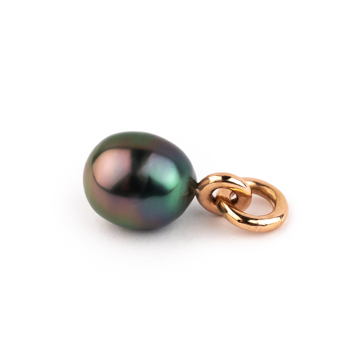 Multi-Colorful Baroque 10mm Tahitian Pearl Rava Pendant on 14K Rose Gold