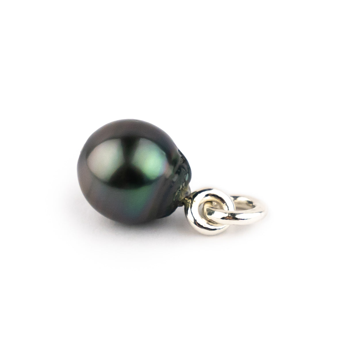 Purple Green 12mm Tahitian Pearl Rava Pendant on Sterling Silver