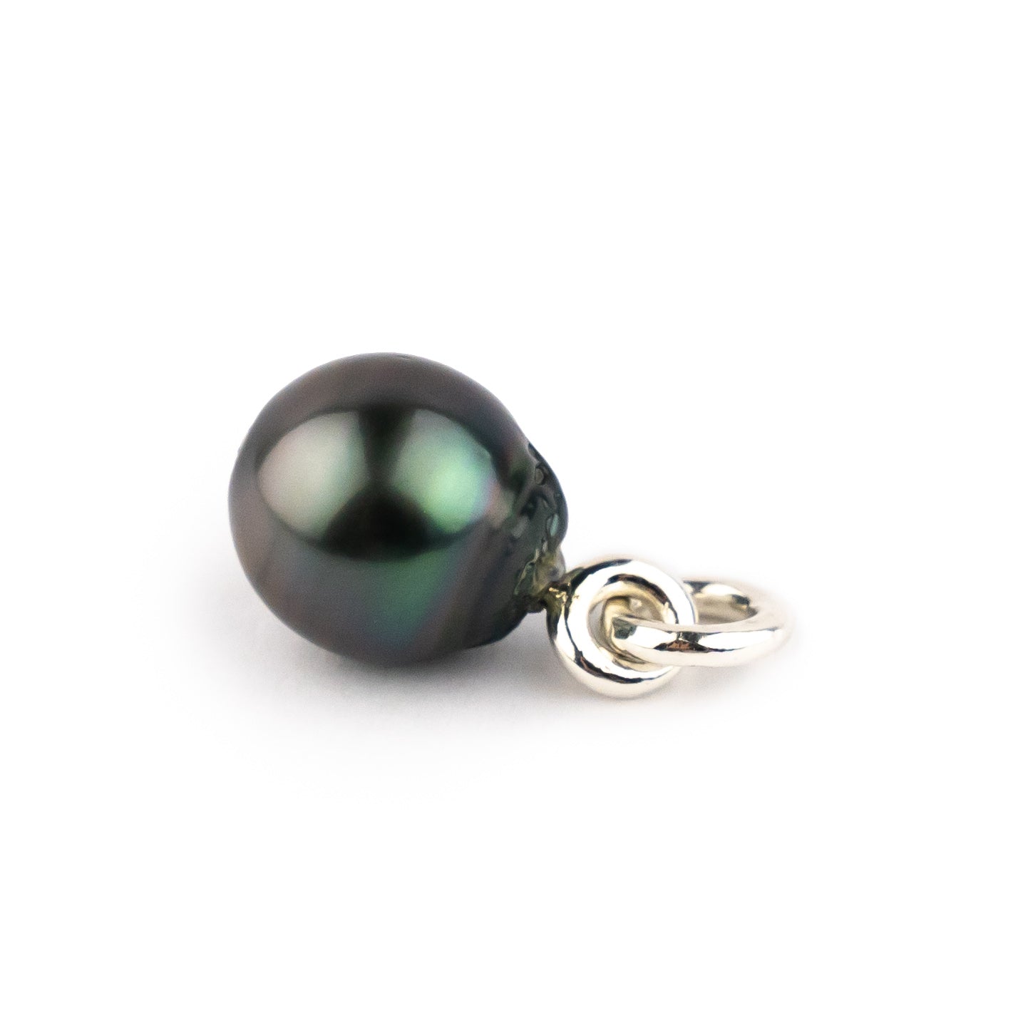 Purple Green 12mm Tahitian Pearl Rava Pendant on Sterling Silver