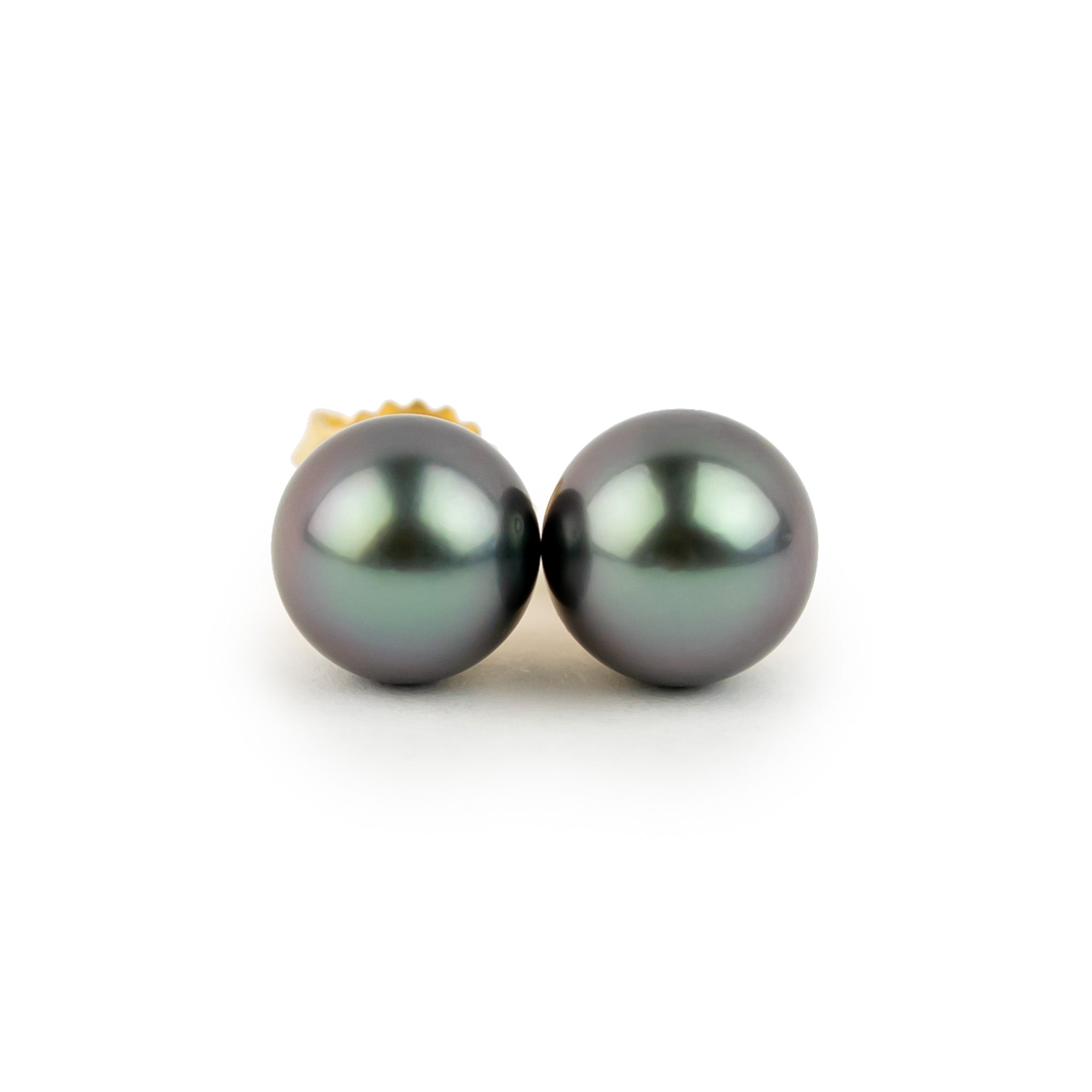 Amethyst Blue 8.4-8.9mm Tahitian Pearl Stud Earrings