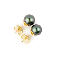 Amethyst Blue 8.4-8.9mm Tahitian Pearl Stud Earrings