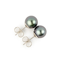 Amethyst Blue 8.4-8.9mm Tahitian Pearl Stud Earrings