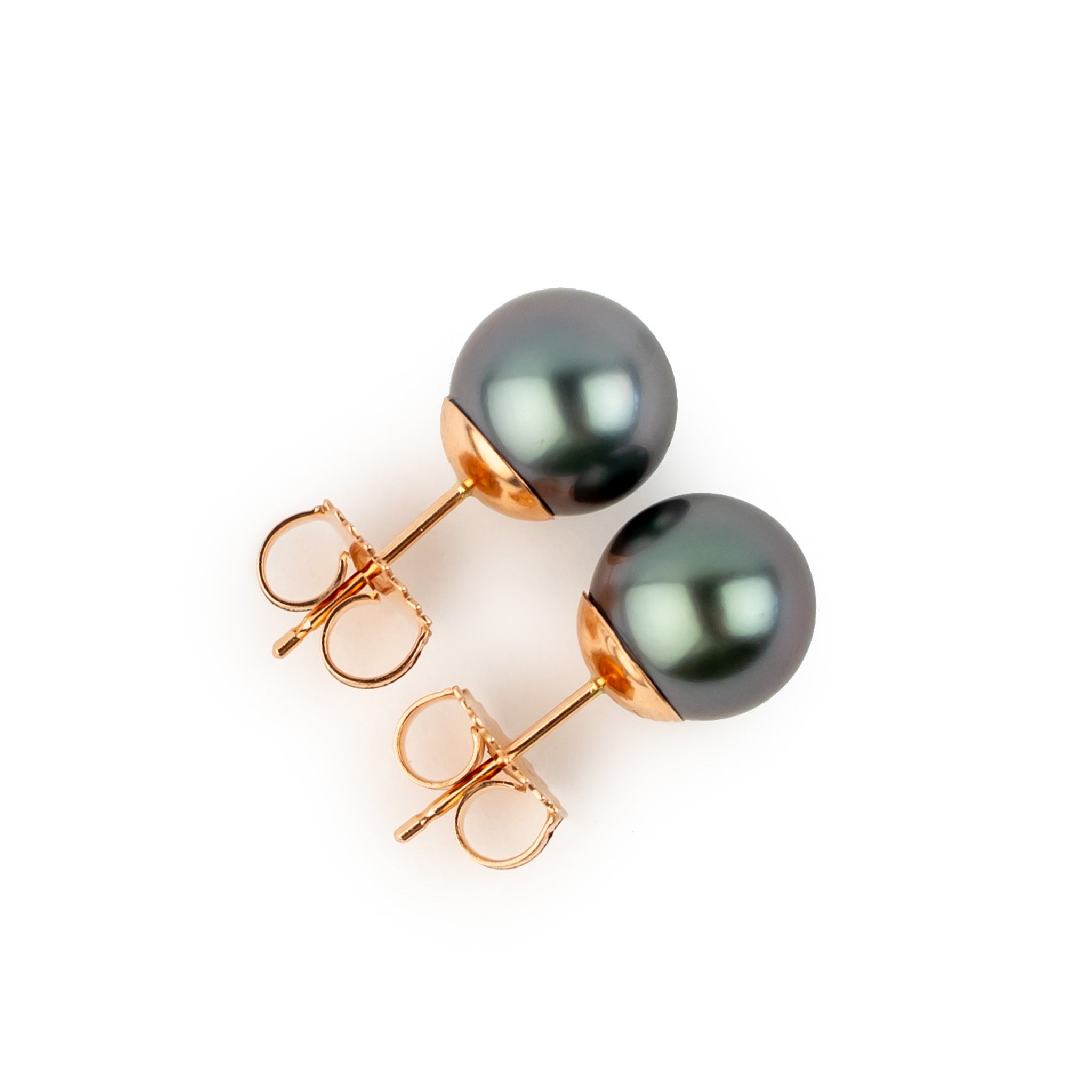 Amethyst Blue 8.4-8.9mm Tahitian Pearl Stud Earrings