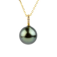 Deep Waves Tahitian Pearl & Diamond Éclat Necklace on 14KYG