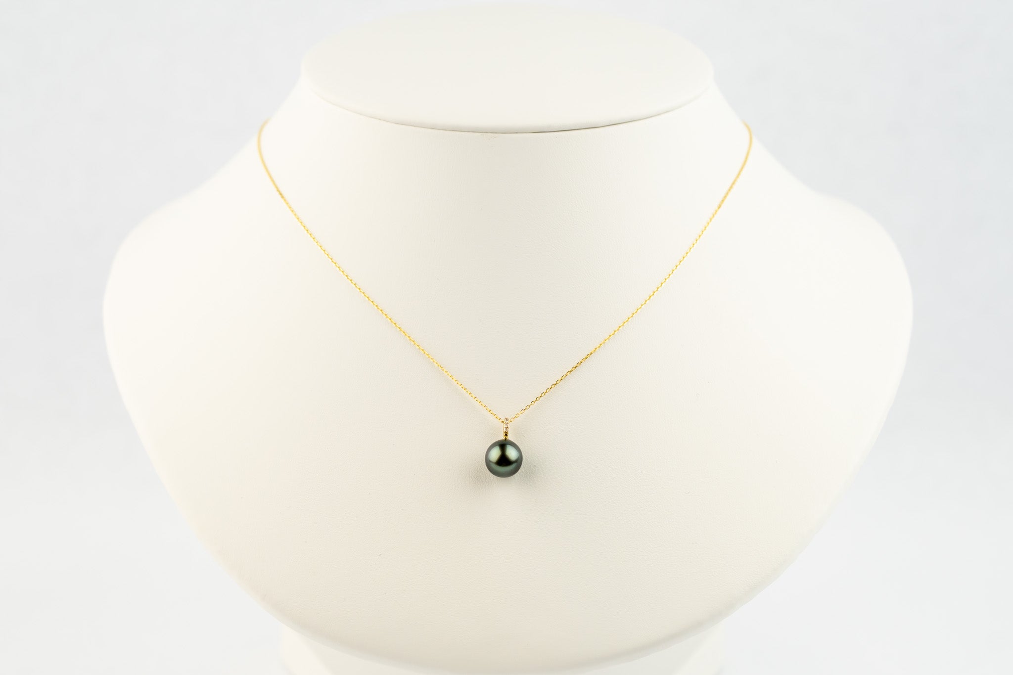 Deep Waves Tahitian Pearl & Diamond Éclat Necklace on 14KYG