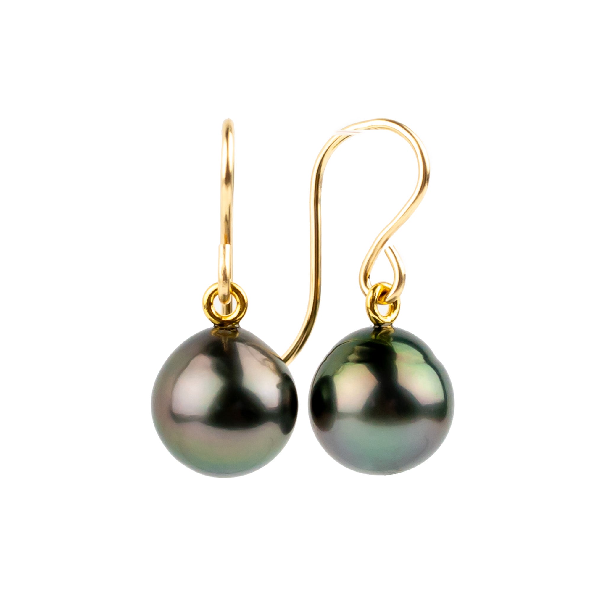 Dark Watercolor Tahitian Pearl Dangles on 14/20 Gold-Filled