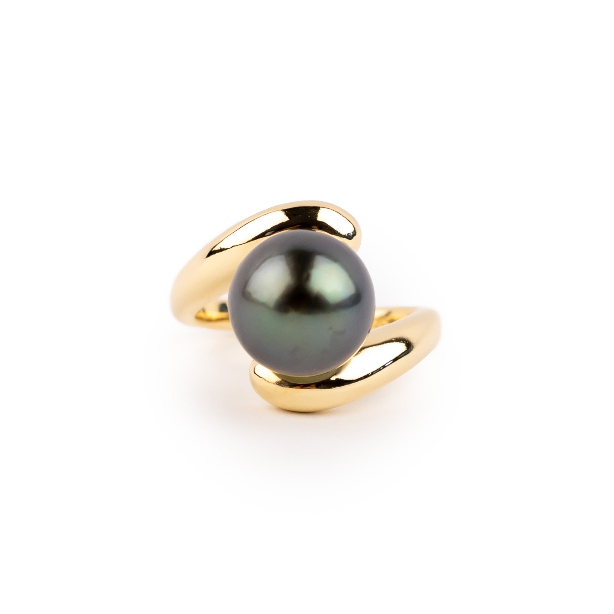 Chrome Green 11.1mm Tahitian Pearl Ring