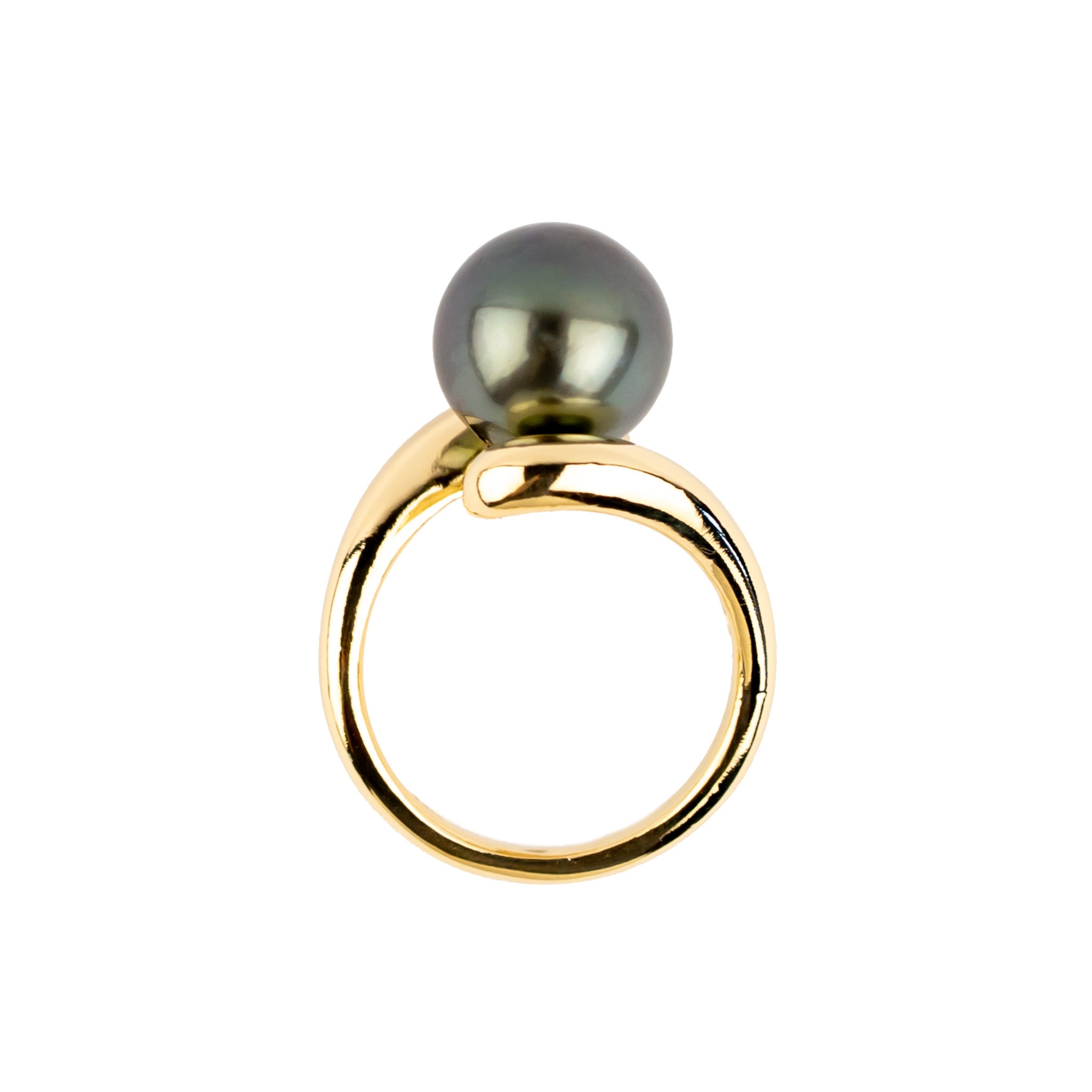 Chrome Green 11.1mm Tahitian Pearl Ring
