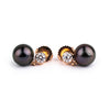 Tahitian Pearl & Diamond Nova Earrings on 14K Rose Gold