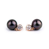 Tahitian Pearl & Diamond Nova Earrings on 14K Rose Gold