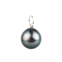 Silvery Blue Pink 9.4mm Tahitian Pearl Pendant on Sterling Silver