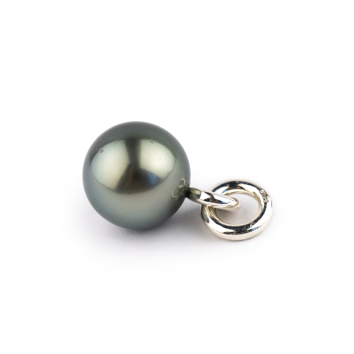 Silvery Blue 11.4mm Tahitian Pearl Rava Pendant on Sterling Silver