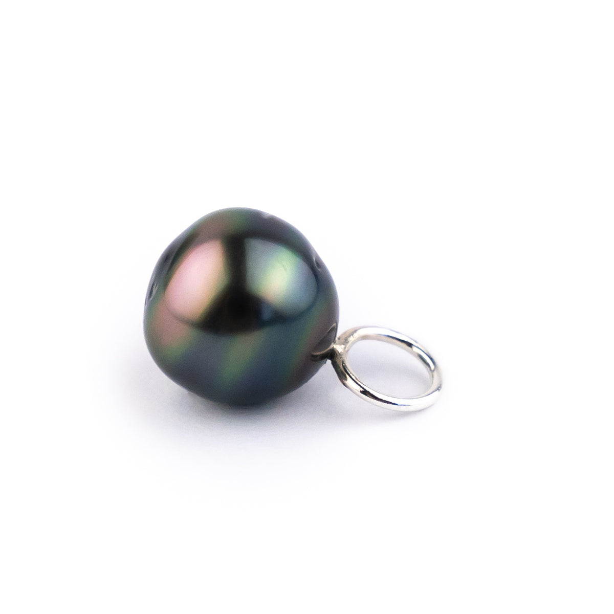 Multi-Colorful 9.8mm Tahitian Pearl Pendant on Sterling Silver