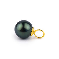 Deep Indigo Green 10mm Tahitian Pearl Pendant on Gold Filled