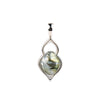 Silvery Green Keshi Pearl Lotus Pendant on Sterling Silver