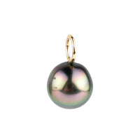 Flashy Pink Peacock 9.6mm Tahitian Pearl Pendant on Gold Filled