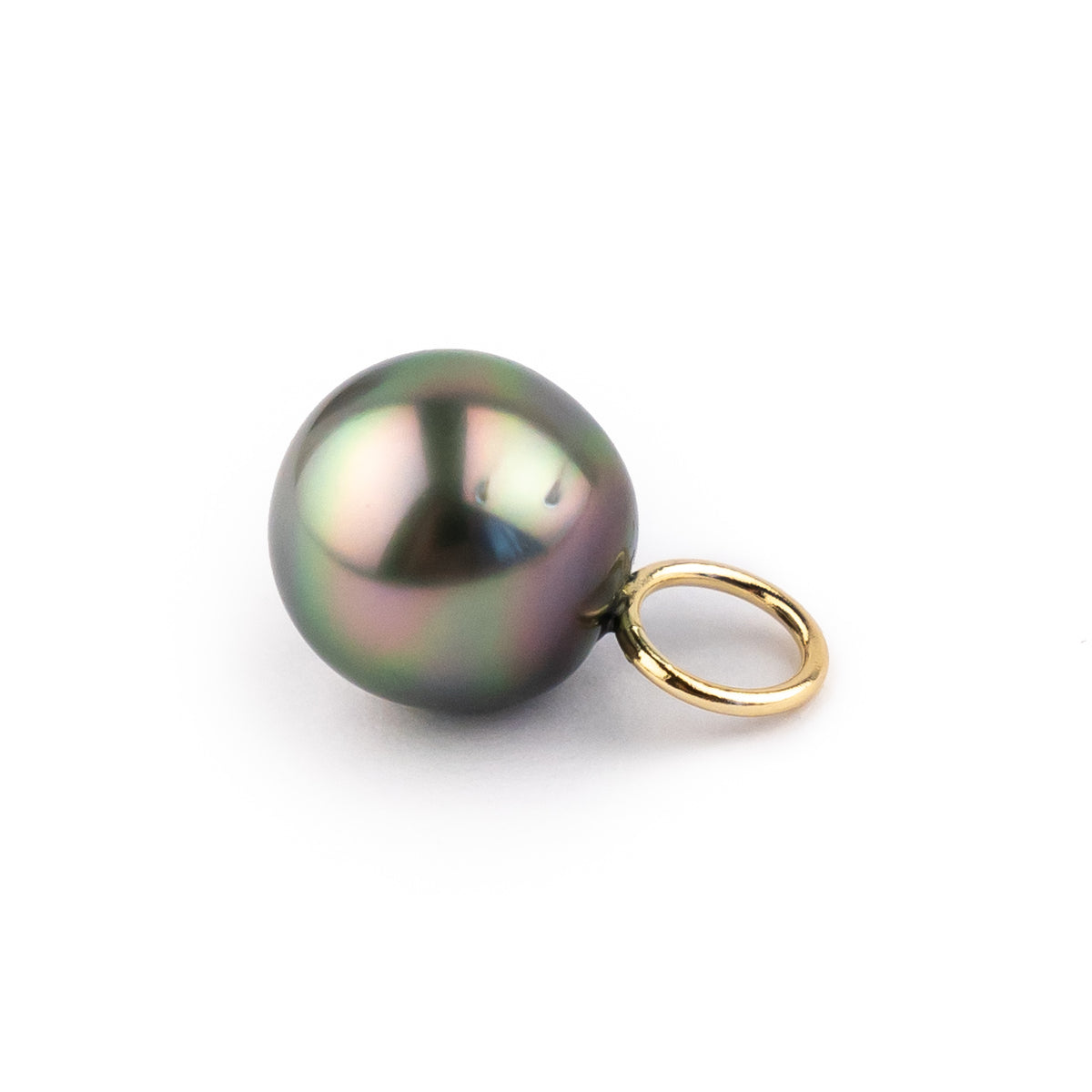 Flashy Pink Peacock 9.6mm Tahitian Pearl Pendant on Gold Filled