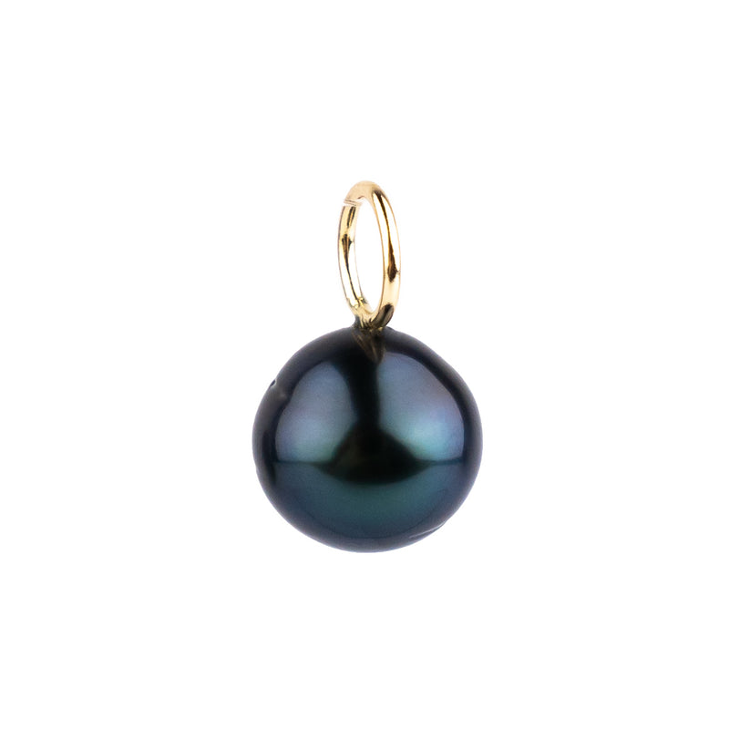 Flashy Indigo 9mm Tahitian Pearl Pendant on Gold Filled