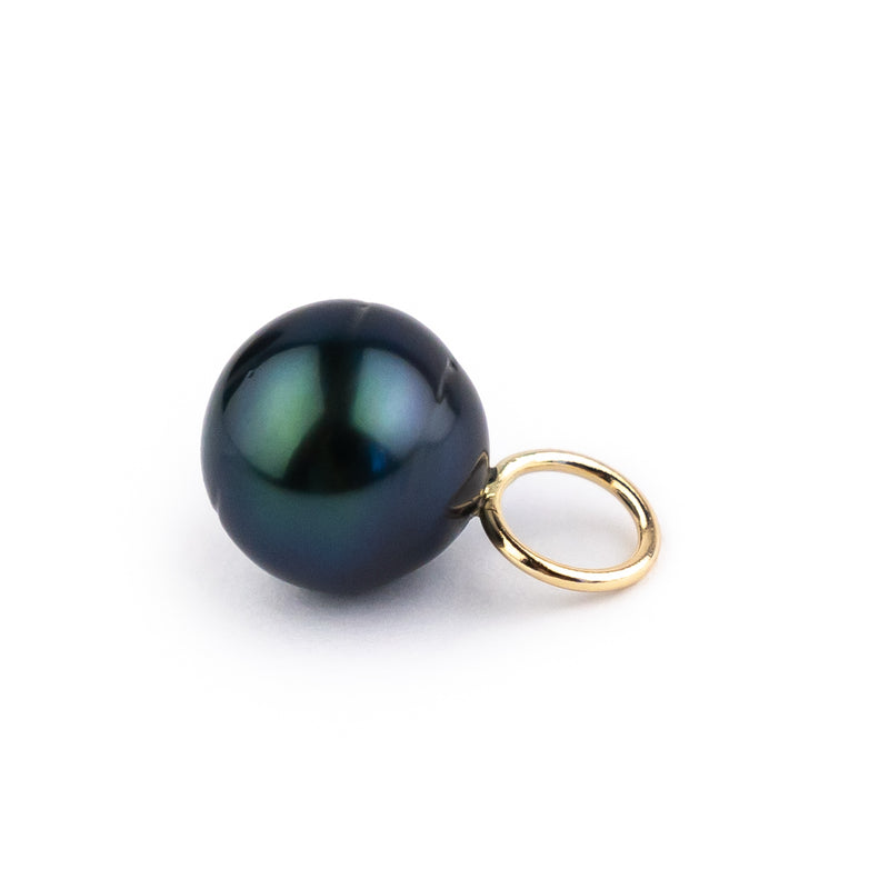 Flashy Indigo 9mm Tahitian Pearl Pendant on Gold Filled
