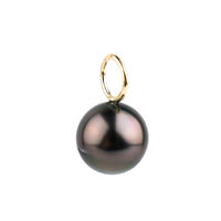 Aubergine Green 9mm Tahitian Pearl Pendant on Gold Filled