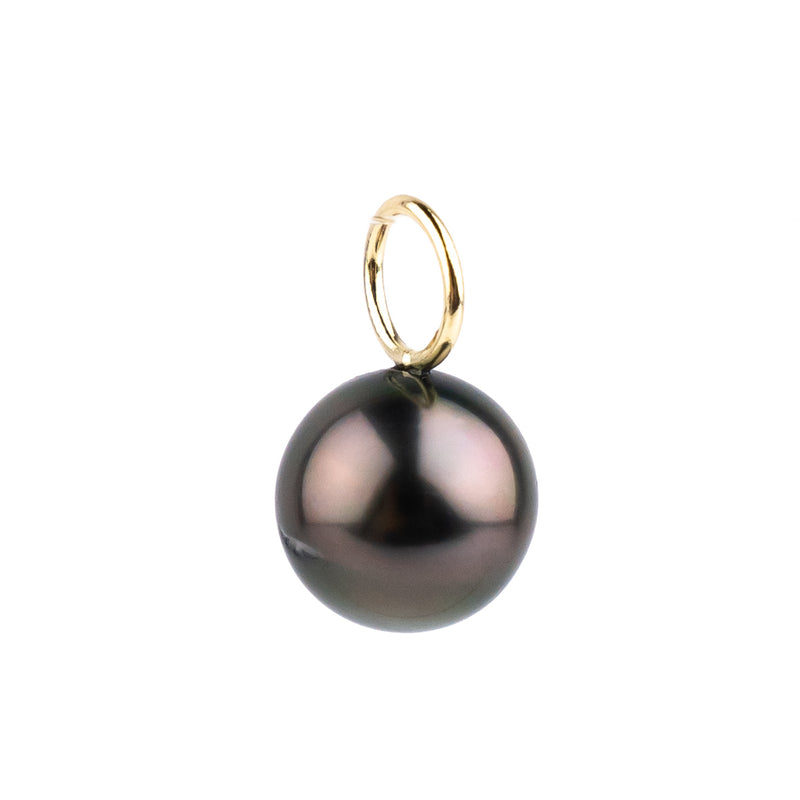 Aubergine Green 9mm Tahitian Pearl Pendant on Gold Filled