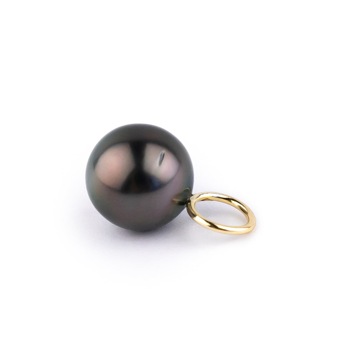 Aubergine Green 9mm Tahitian Pearl Pendant on Gold Filled