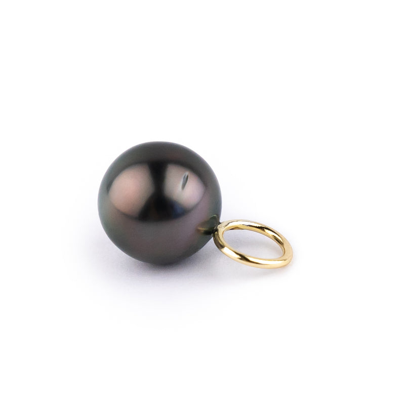Aubergine Green 9mm Tahitian Pearl Pendant on Gold Filled