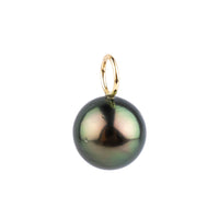Peacock Green 10.5mm Tahitian Pearl Pendant on Gold Filled