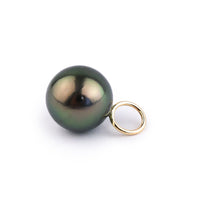 Peacock Green 10.5mm Tahitian Pearl Pendant on Gold Filled