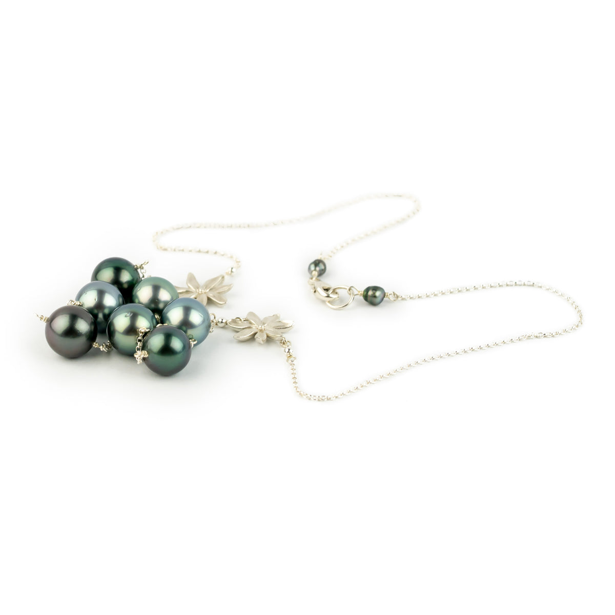 Moody Blues Septima Tiaré Tin-Cup Tahitian Pearl Necklace on Sterling Silver