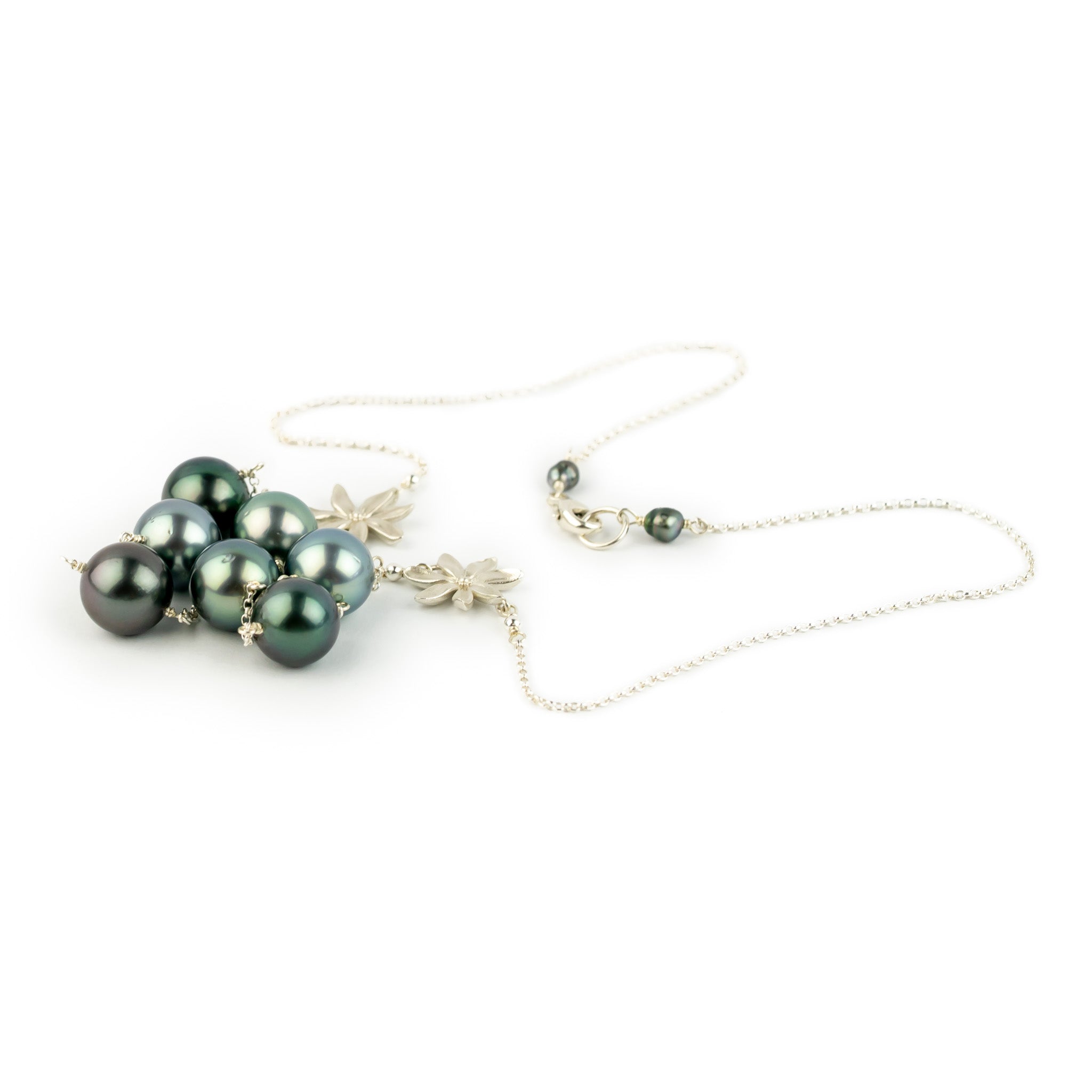 Moody Blues Septima Tiaré Tin-Cup Tahitian Pearl Necklace on Sterling Silver