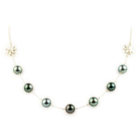 Moody Blues Septima Tiaré Tin-Cup Tahitian Pearl Necklace on Sterling Silver