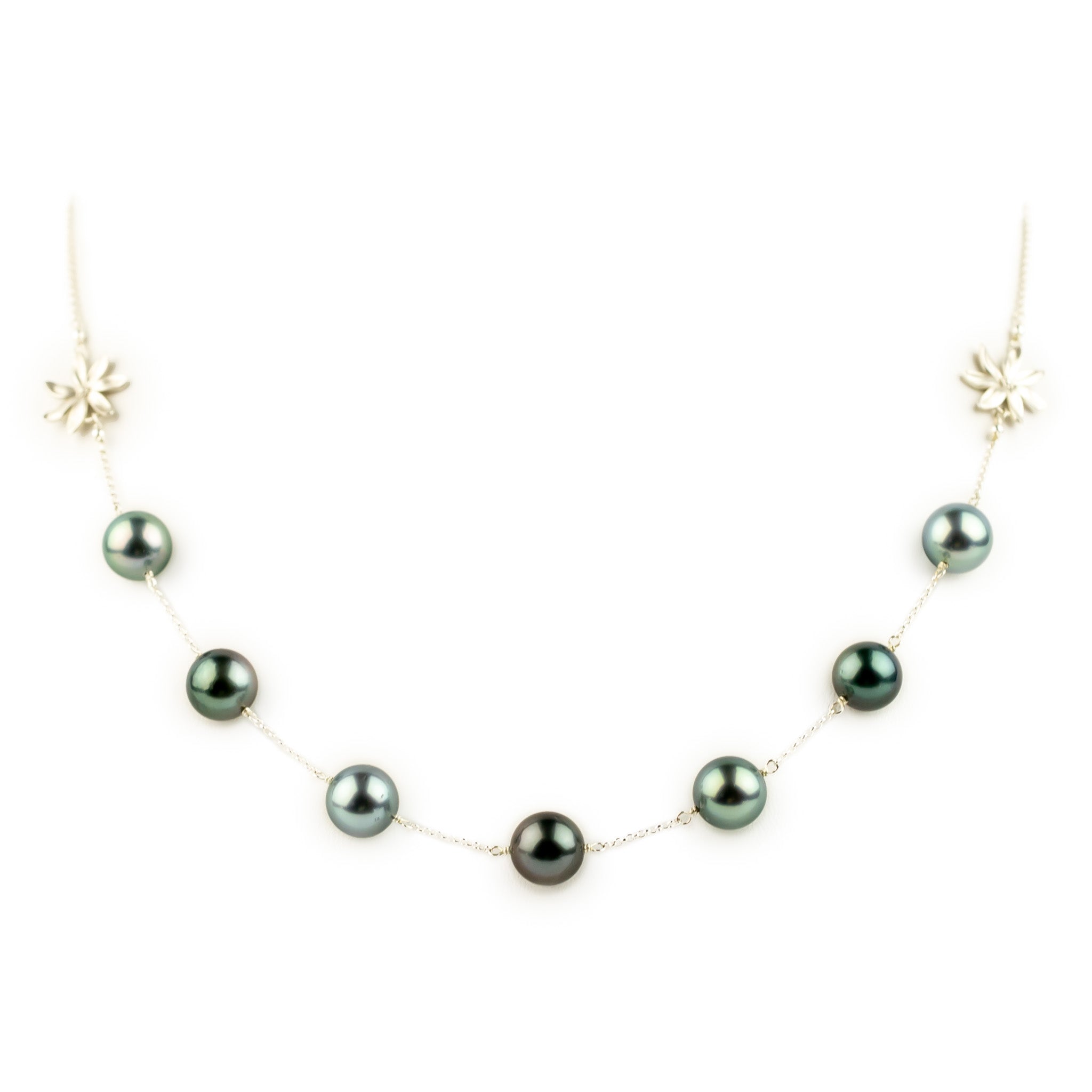 Moody Blues Septima Tiaré Tin-Cup Tahitian Pearl Necklace on Sterling Silver