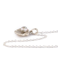 Tahitian Keshi Pearl Sterling Silver Seashell Necklace