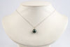 Deep Peacock Green Tahitian Pearl & Diamond Toru Necklace on 14K White Gold