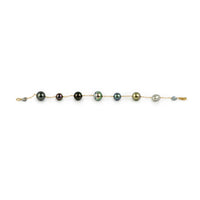Tahitian Pearl Harvest Tin Cup Bracelet on 14K Yellow Gold