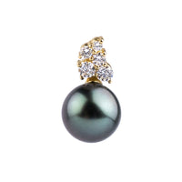 Lavender Blue Tahitian Pearl & Diamond Asteria Pendant or Necklace on 14K Yellow Gold
