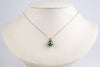 Peacock Green Tahitian Pearl & Diamond Asteria Pendant or Necklace on 14K Rose Gold