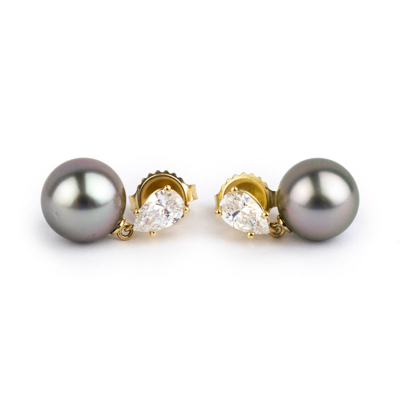 Tahitian Pearl & Diamond Sirène Earrings