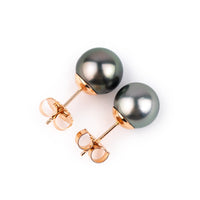 Aqua Pink 9-9.6mm Tahitian Pearl Stud Earrings