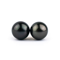 Eclipse Black 9.5-9.8mm Tahitian Pearl Stud Earrings